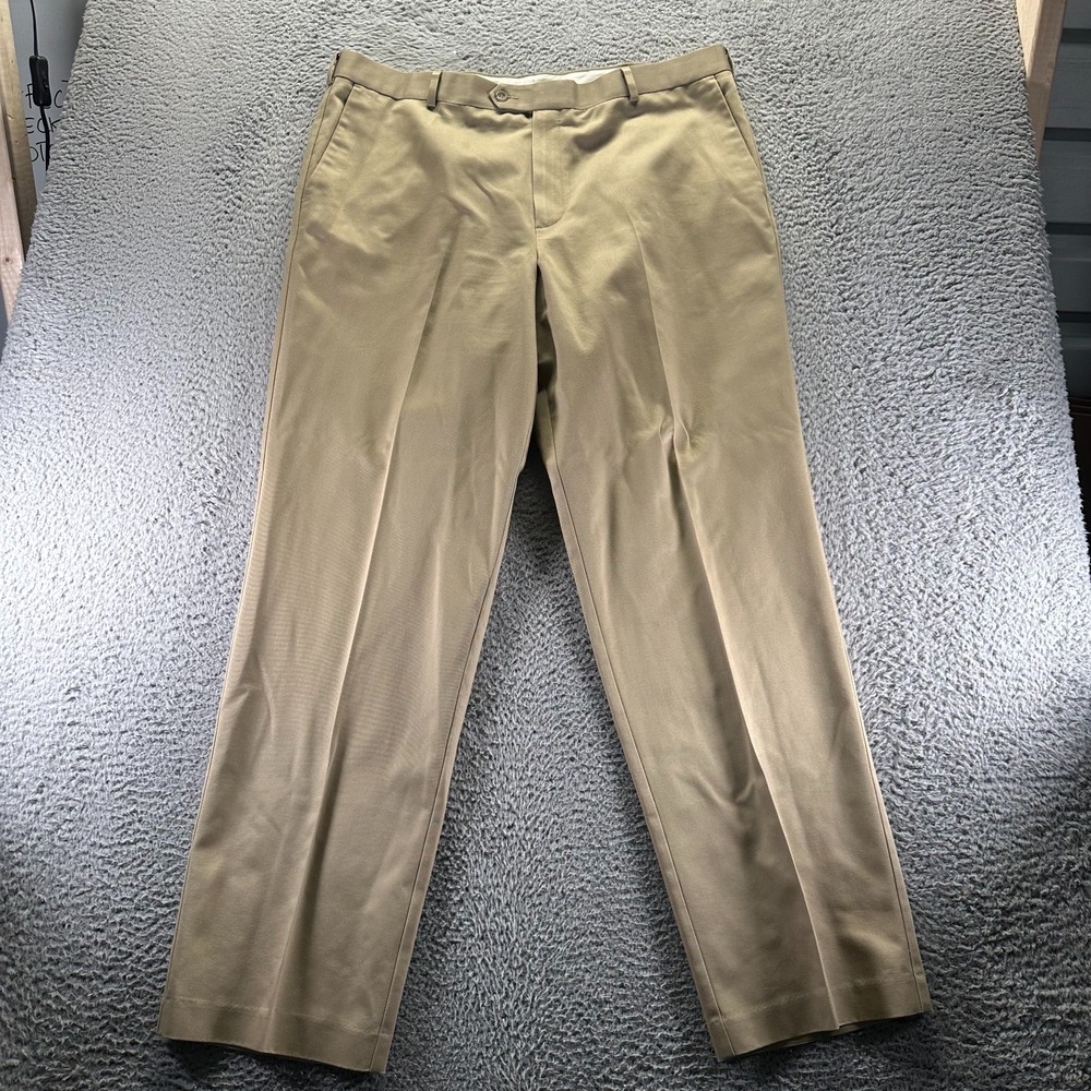 Dockers Pant Mens 40x34 Brown Cotton Khakis Straight Relaxed Workwear Utility